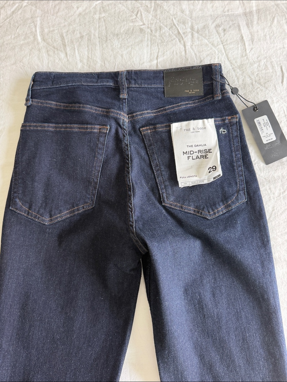 rag & bone Women’s Mid-Rise Flare Jeans in Dark Indigo